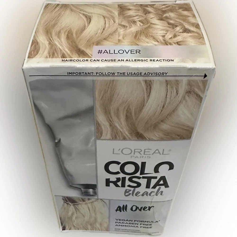 COLORISTA BLEACH HAIR COLOR DYE LOREAL. VEGAN HIGHLIGHTS BLONDE STREAKS BEAUTY